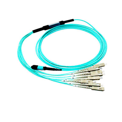 OM3 MPO Harness Cable For 40G 100G Network Applications