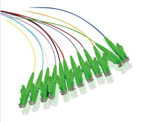 12 Core Color Om3 E2000 Apc Upc G655 Fiber Optic Pigtail