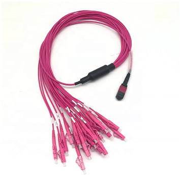 Stamm-Kabel des MPO-Faser-Optikpullover-24 des Kern-MPO zum Faser-Optikverbindungskabel LC Om3 Om4