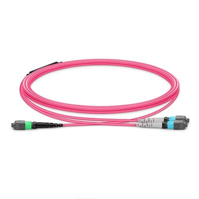 Qualität MTP Breakout-Kabel OM4 OFNP Brandschutzklasse mit 0,35 dB niedrigem IL für Hochgeschwindigkeits-Rechenzentrum-Verbindungen Fabrik